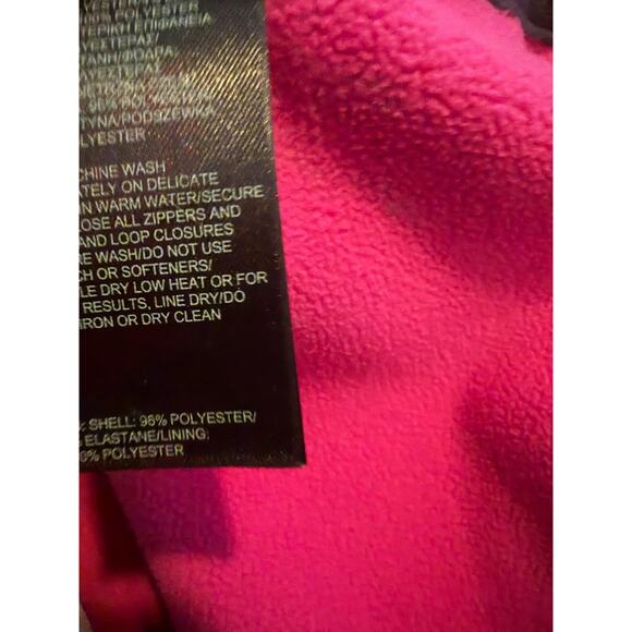 The North Face Women’s Fleece Jacket Pink Geometric Full Zip Softshell Medium - Picture 8 of 10